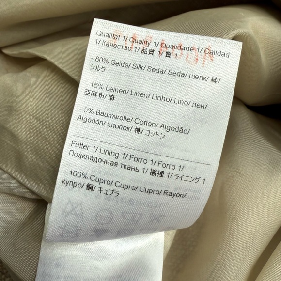 Vintage Escada Silk & Linen Tan Tweed Pencil Skirt with Fringe Detail Size 34 - Picture 8 of 8